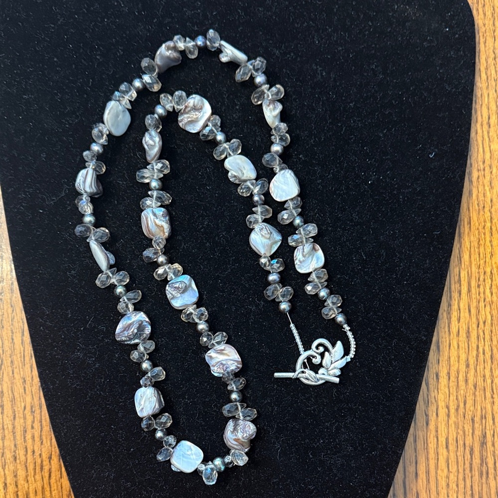 Crystal and Shell Beaded Necklace